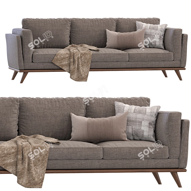 Modern Zander Sofa West Elm 3D model image 2