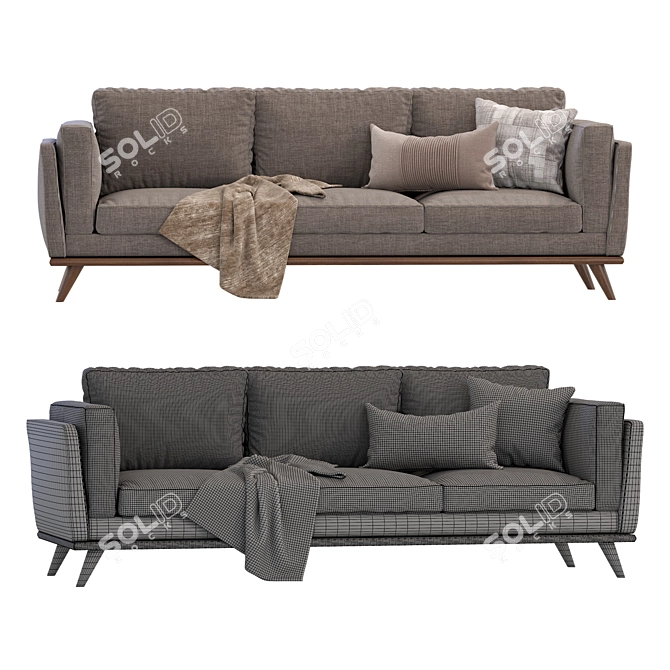 Modern Zander Sofa West Elm 3D model image 3