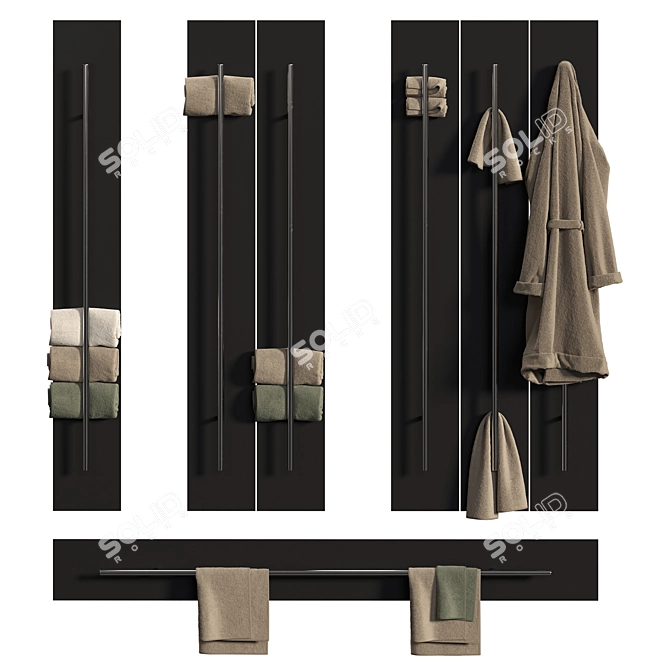 Versatile Towel Warmer Set 3D model image 1