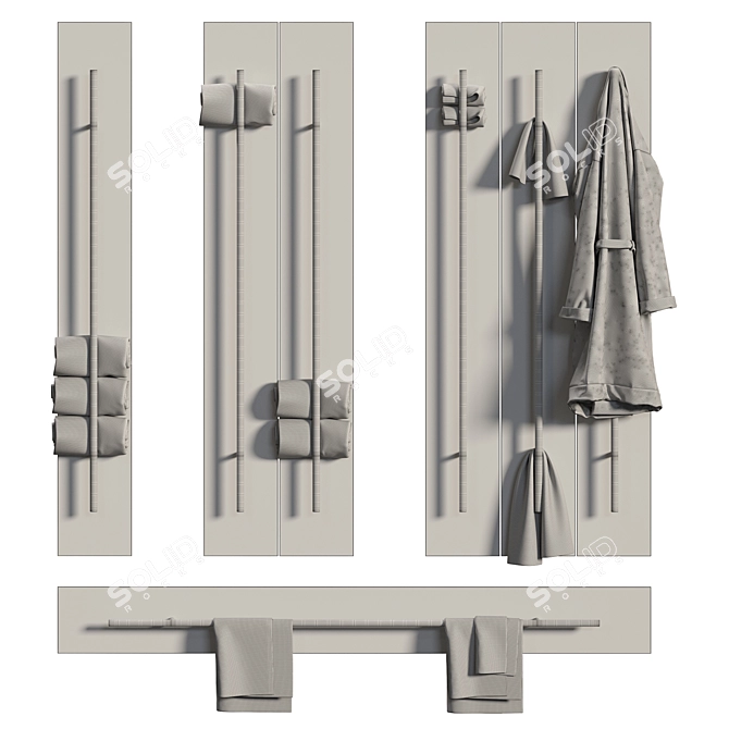 Versatile Towel Warmer Set 3D model image 2