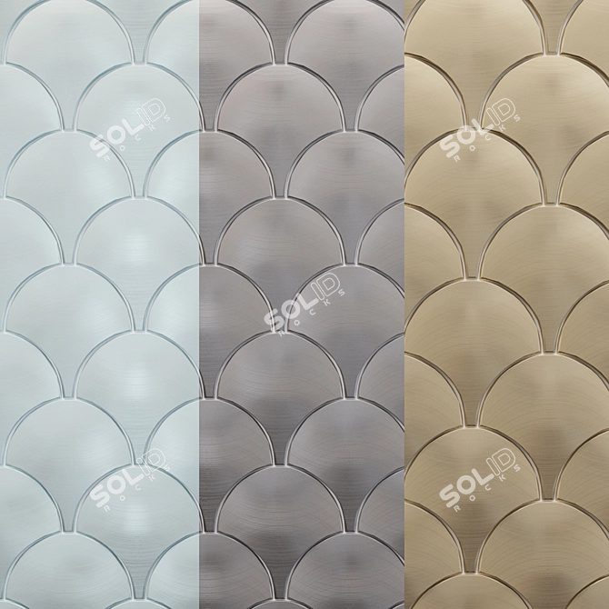 Luxury Metallic Mosaic Tile Set 3D model image 1