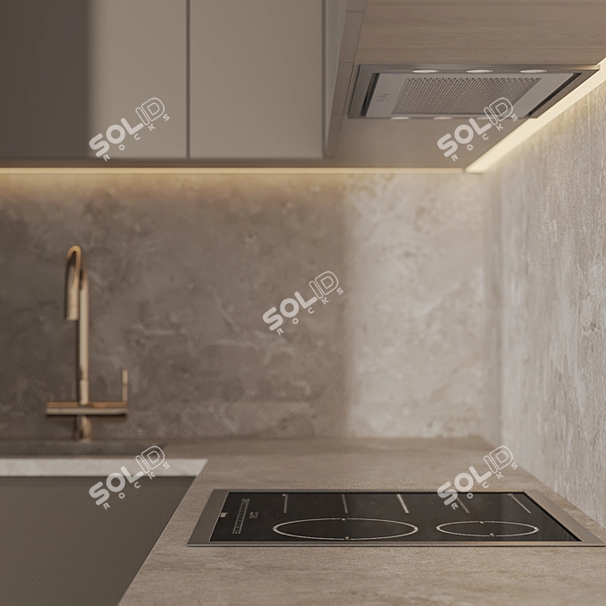 Modern Kitchen Interior 3D Model 3D model image 4