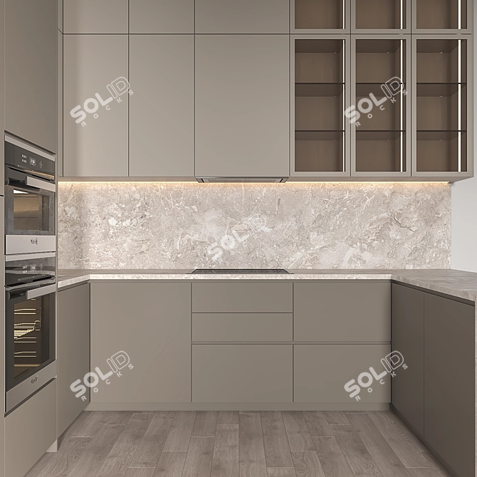 Modern Kitchen Interior 3D Model 3D model image 5