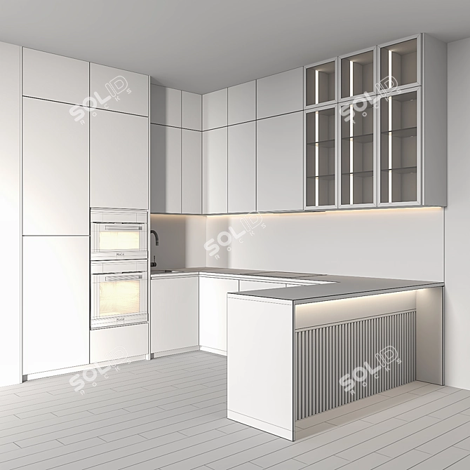 Modern Kitchen Interior 3D Model 3D model image 7