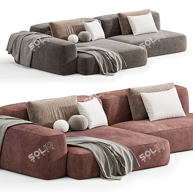 Contemporary Modular Sofa by Tamamm 3D model image 6