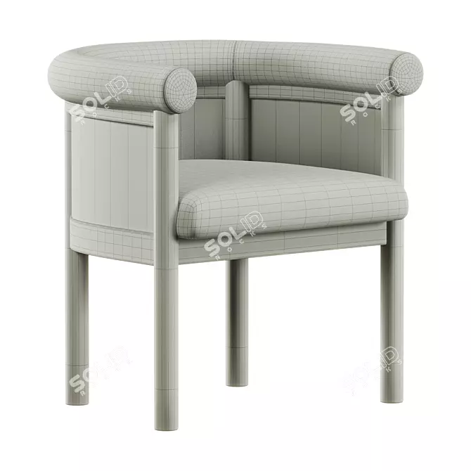 Elegant Jensen Dining Chair Cream 3D model image 3