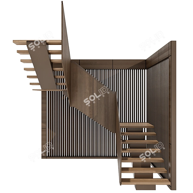  Sleek Modern Staircase Design 3D model image 1