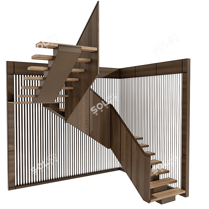  Sleek Modern Staircase Design 3D model image 2