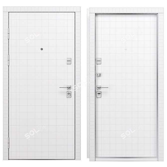 Reflect Berez Metal Entry Door 3D model image 4