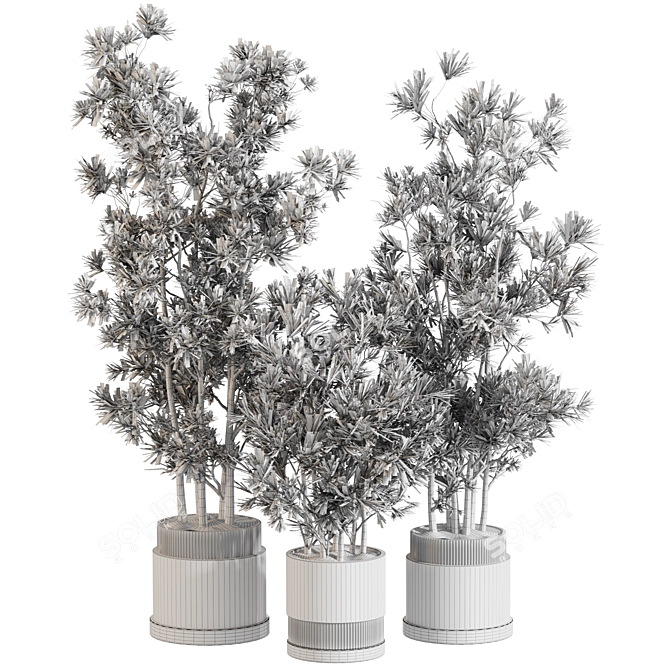 Lush Indoor Plant Set Display 3D model image 4