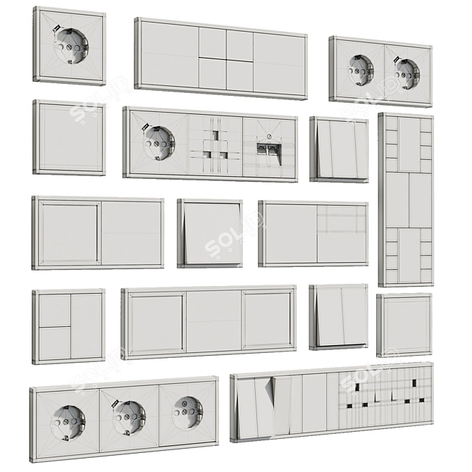 Jung LS 990 Switches: Ultimate Connectivity 3D model image 5