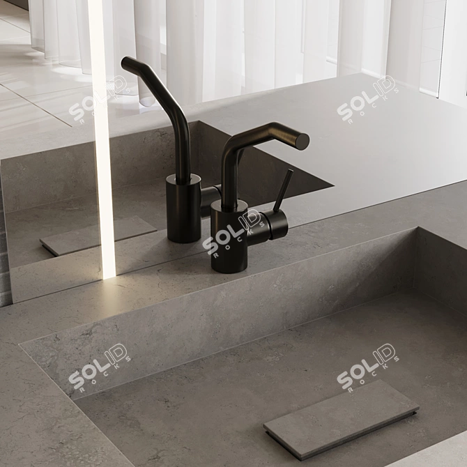 Modern Bathroom Furniture Set 3D model image 4