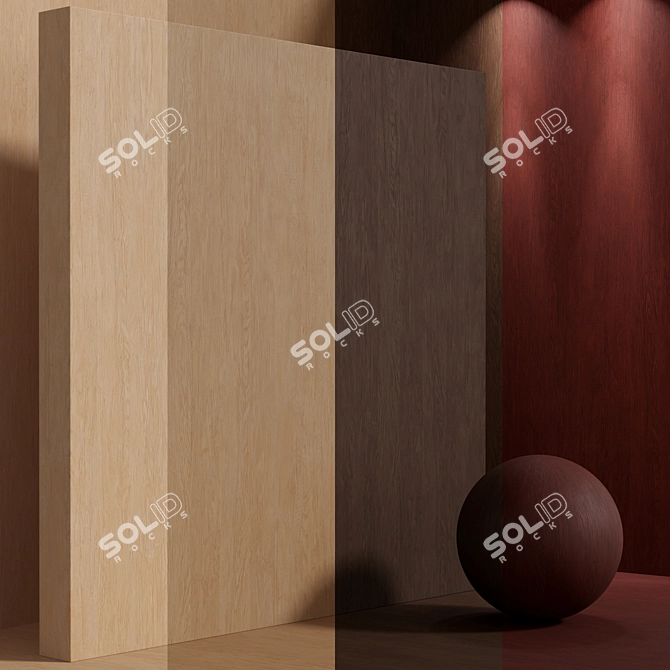 Seamless Old Oak Wood Set 3D model image 1