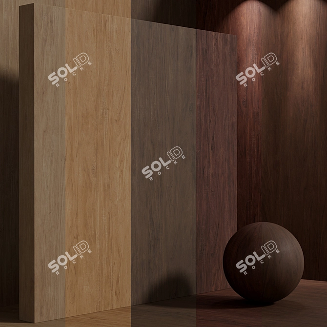 Seamless Ancient Wood Material Set 3D model image 1