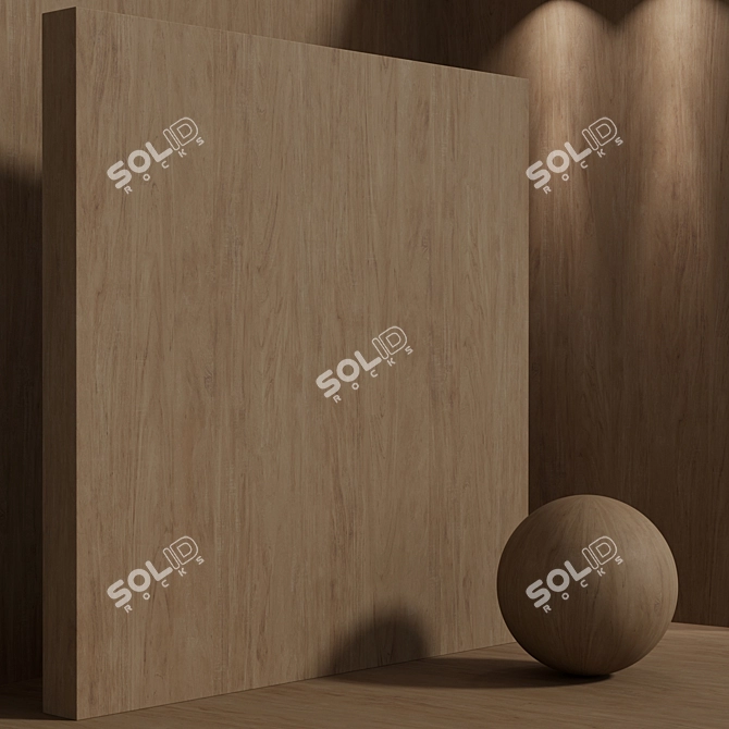 Seamless Ancient Wood Material Set 3D model image 3