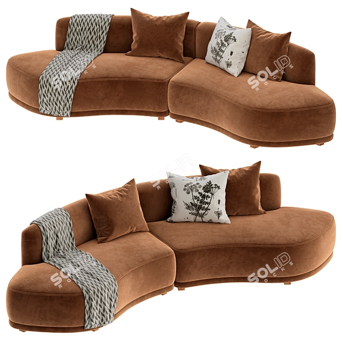 Elegant Olivia Sofa by Domkapa 3D model image 3