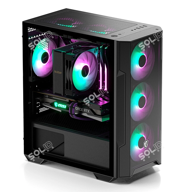 RGB Sync Gaming Mini PC 3D model image 2