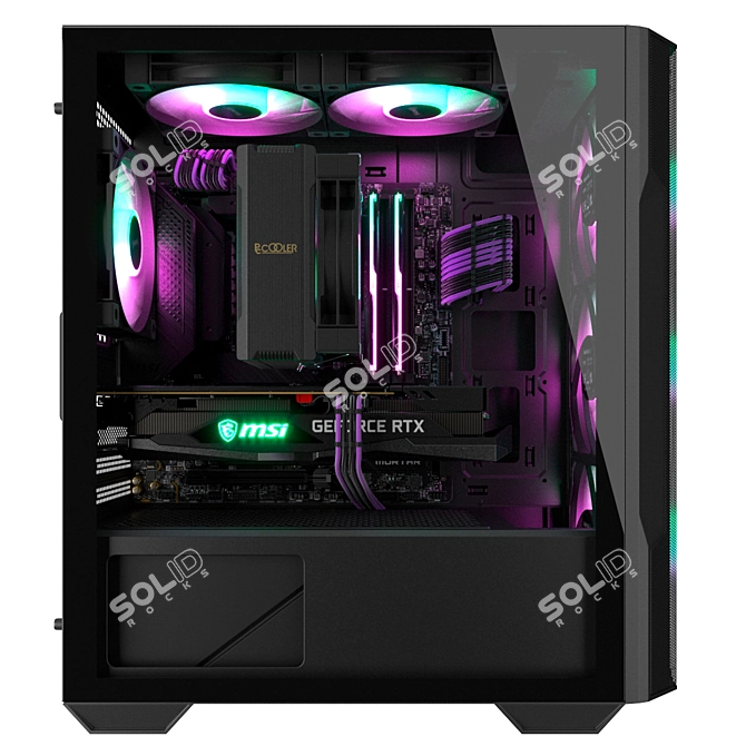 RGB Sync Gaming Mini PC 3D model image 4