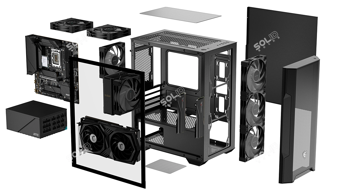 RGB Sync Gaming Mini PC 3D model image 6