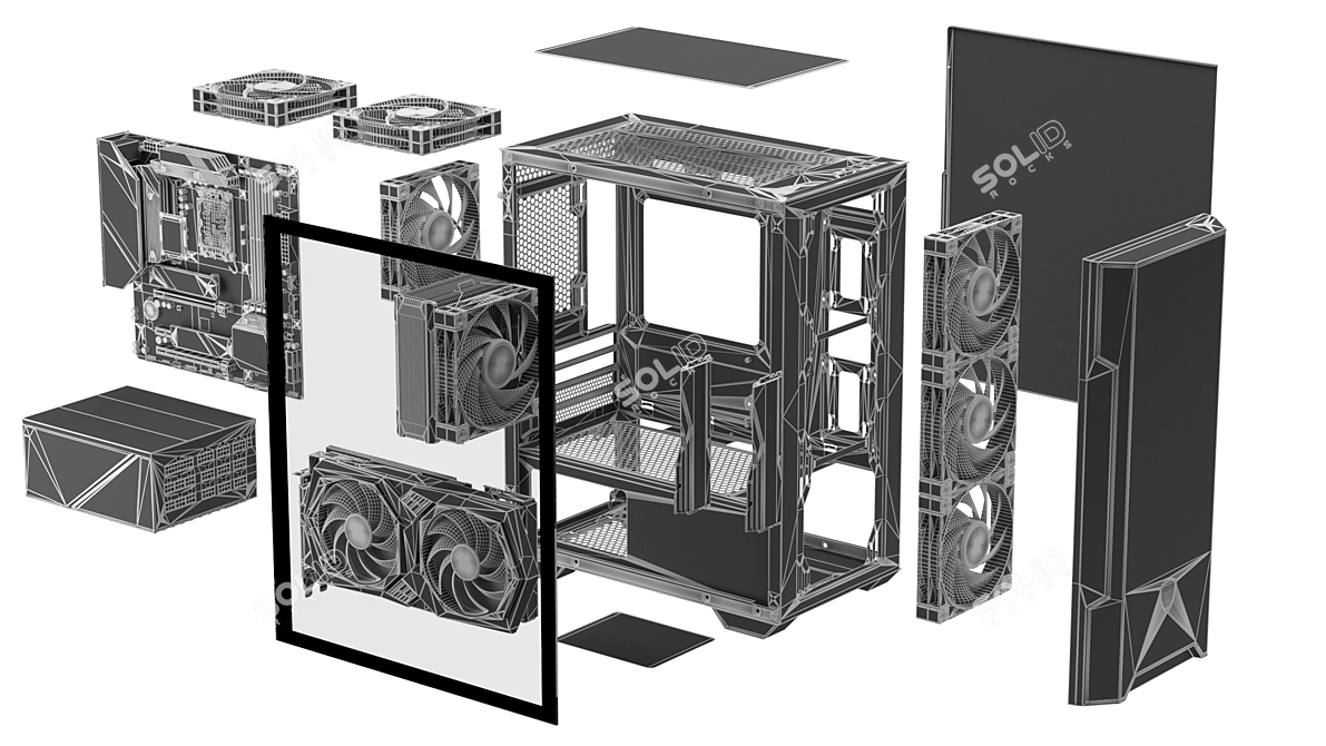 RGB Sync Gaming Mini PC 3D model image 7