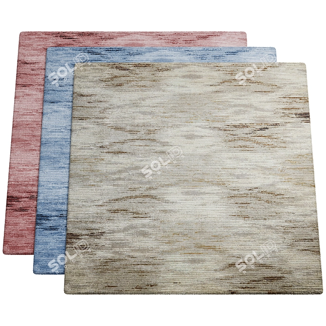 Modern Rug Set in Various Sizes 3D model image 1