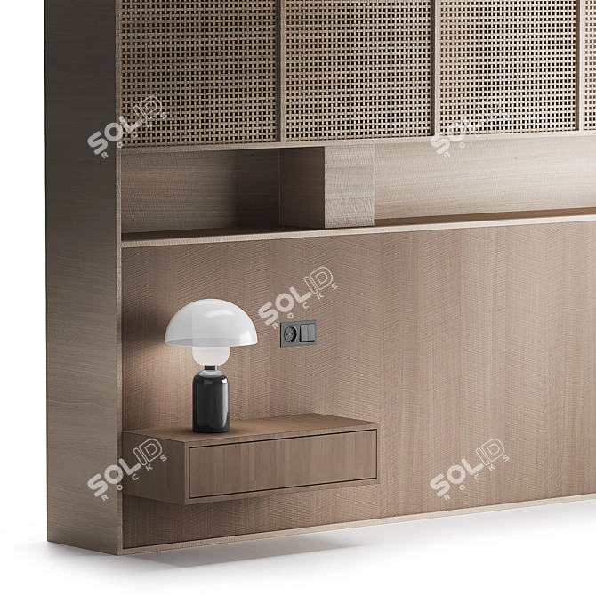 Wooden Bedroom Panel Set 3D model image 3