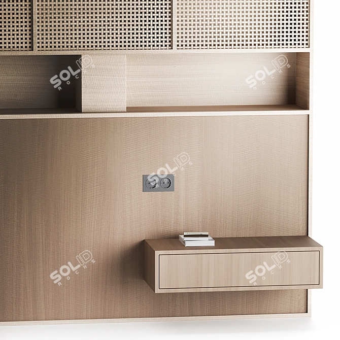 Wooden Bedroom Panel Set 3D model image 4