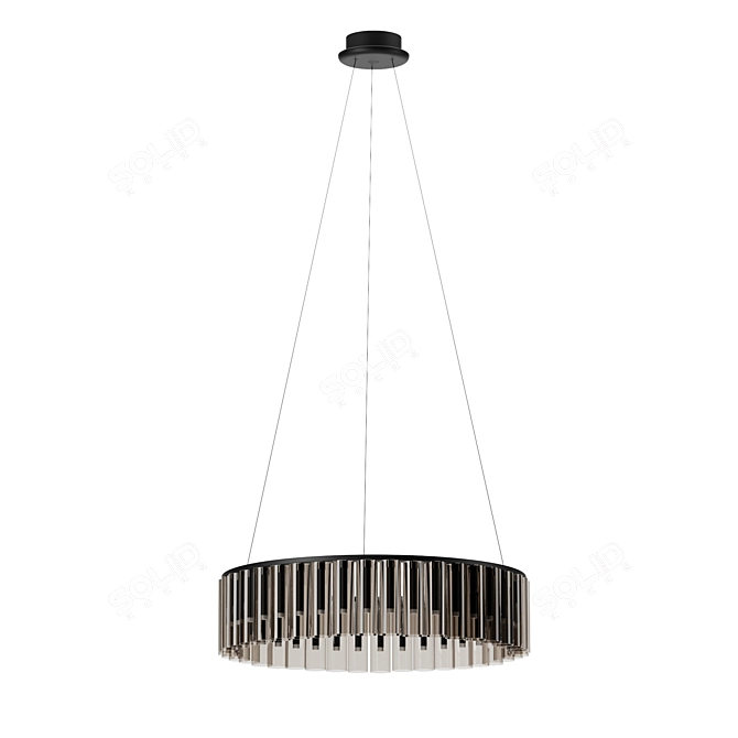 Tinted Glass Ring LED Chandelier 3D model image 2