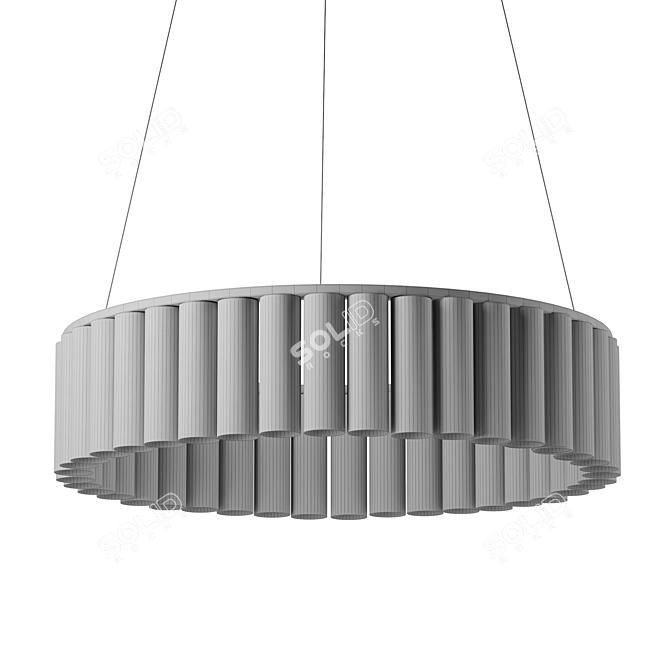 Tinted Glass Ring LED Chandelier 3D model image 3