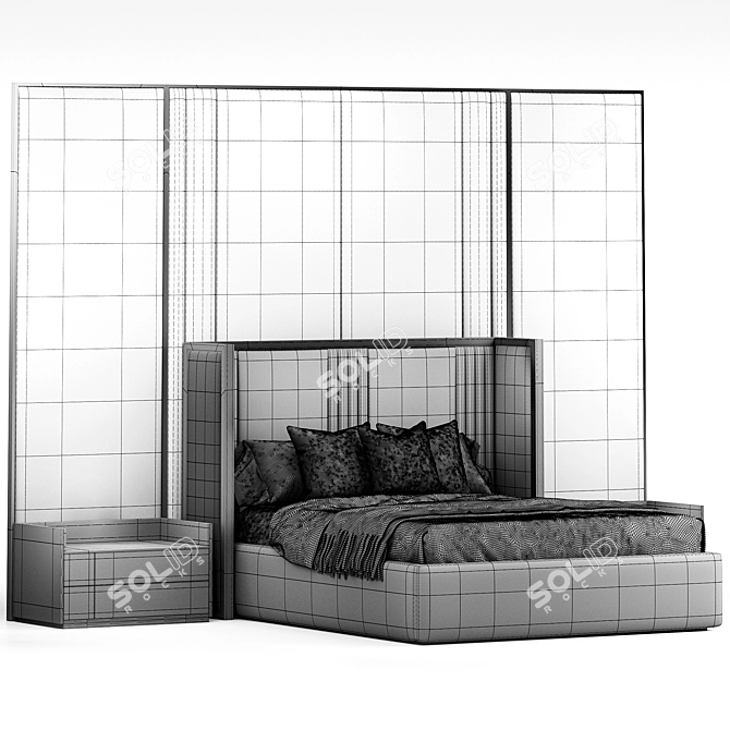 Modern Bed Gala Version Corona 3D model image 6