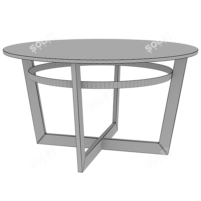 Industrial Black Round Coffee Table 3D model image 2