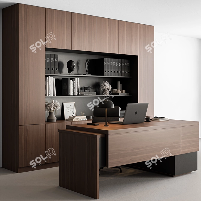 Executive Boss Office Desk 563 3D model image 1