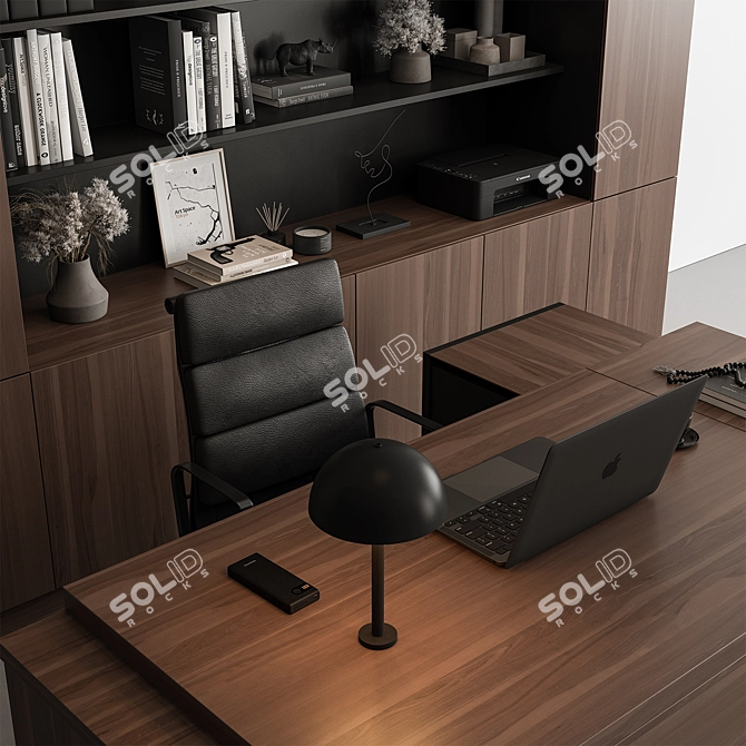 Executive Boss Office Desk 563 3D model image 2