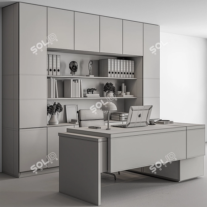 Executive Boss Office Desk 563 3D model image 4