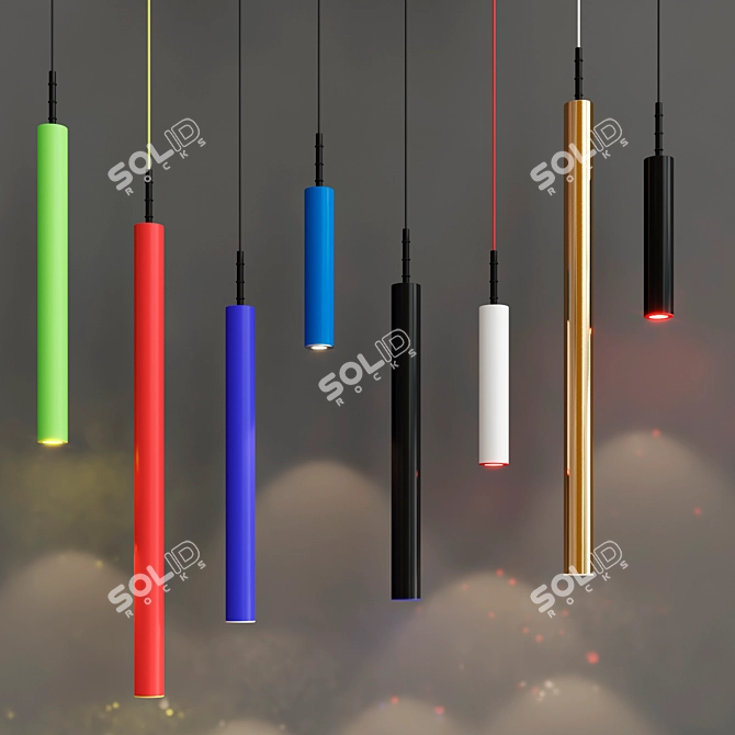 Sleek LED Pendant Light Fixture 3D model image 3