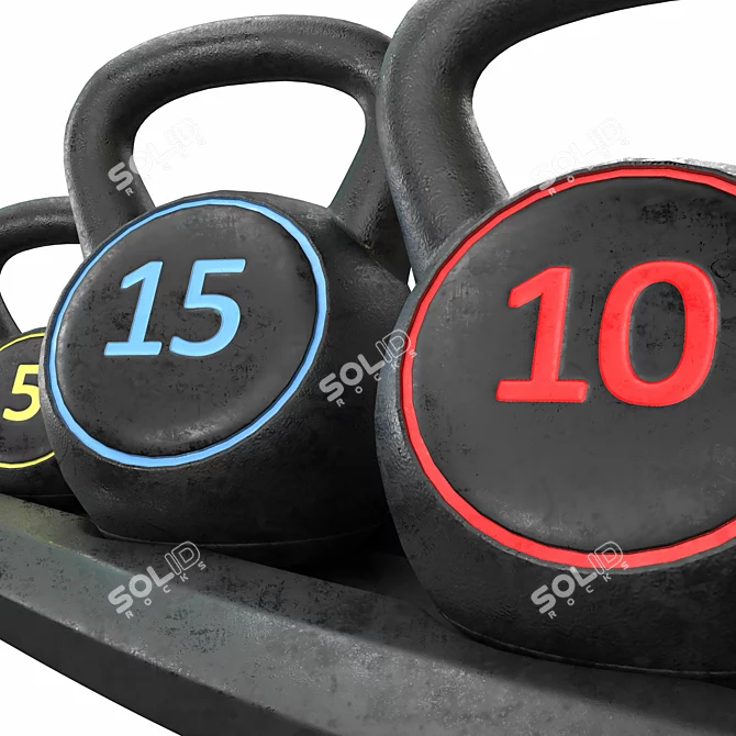 Zeny HDPE Kettlebell Set Rack 3D model image 3