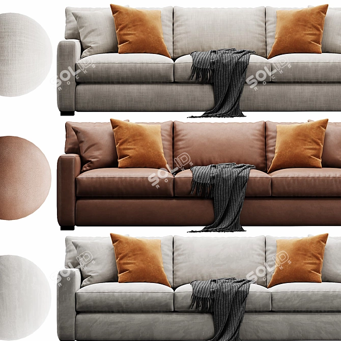 Customizable Axis Sofa: Plush Versatility 3D model image 2