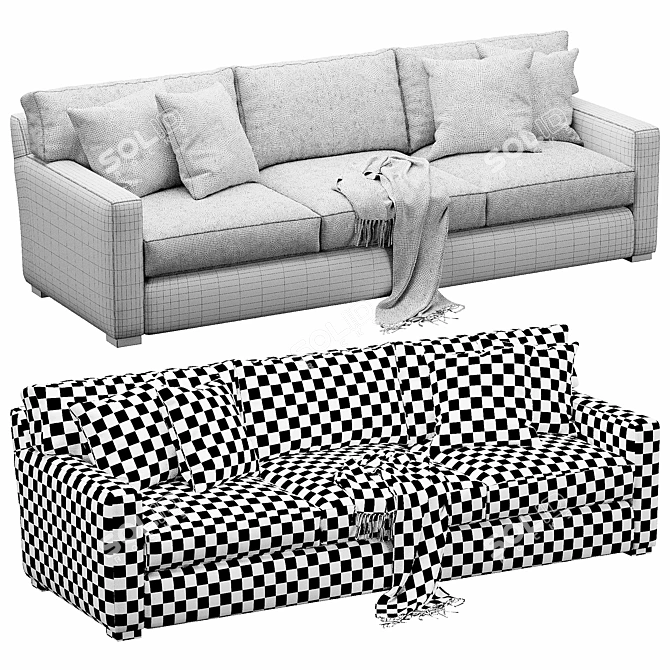 Customizable Axis Sofa: Plush Versatility 3D model image 6