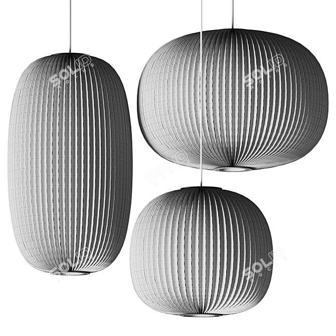 Modern Scandinavian Pendant Lamp 3D model image 5