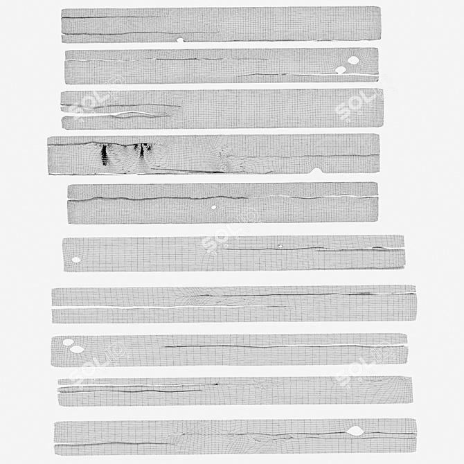 Vintage Wooden Boards Set 24 3D model image 4