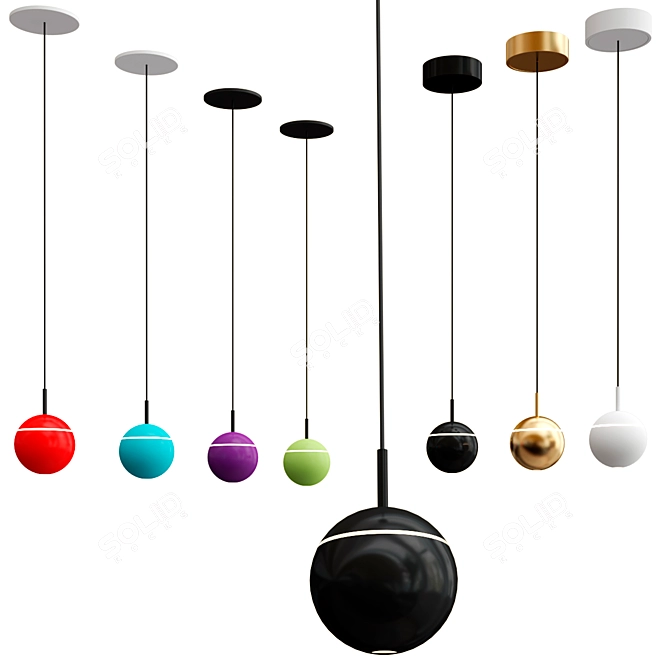 Modern LED Pendant Lamp: Snooker Canopy 3D model image 1