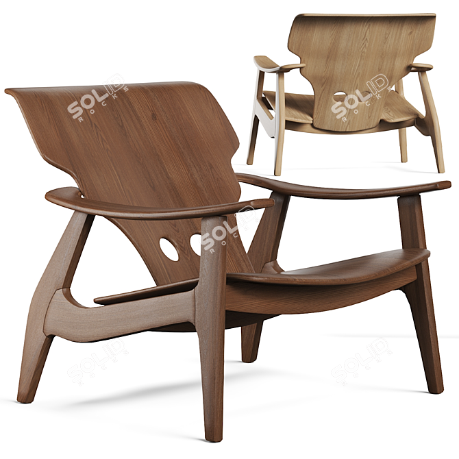 Sergio Rodrigues Wooden Chair - 3D Model 3D model image 1