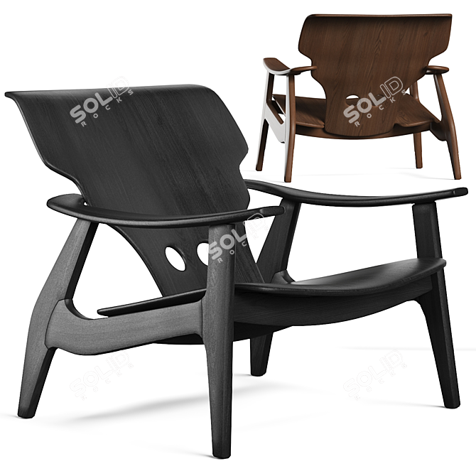 Sergio Rodrigues Wooden Chair - 3D Model 3D model image 2