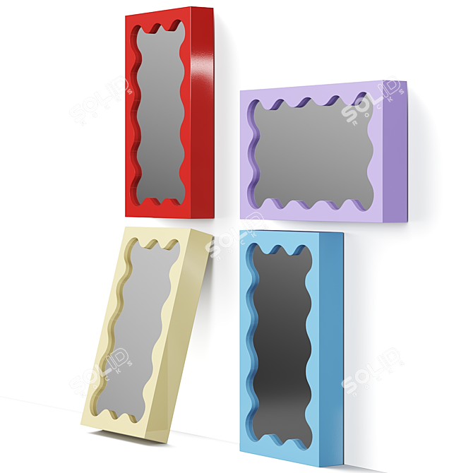 Curvy Micro Mirror Set 3D model image 1