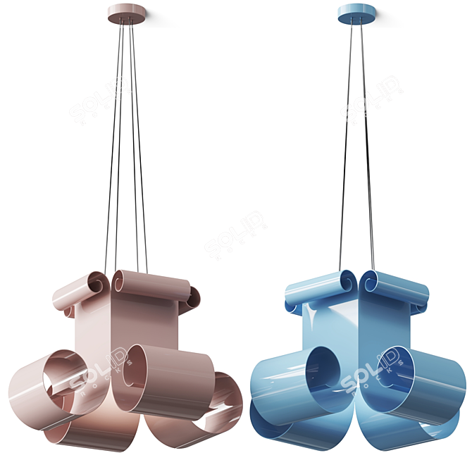 Rotating Suspension Lamp, 600mm Dimensions 3D model image 2