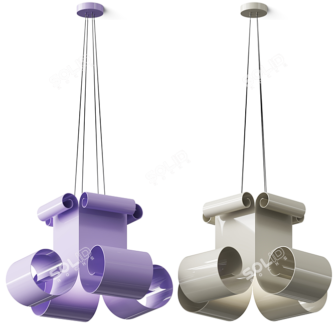 Rotating Suspension Lamp, 600mm Dimensions 3D model image 3