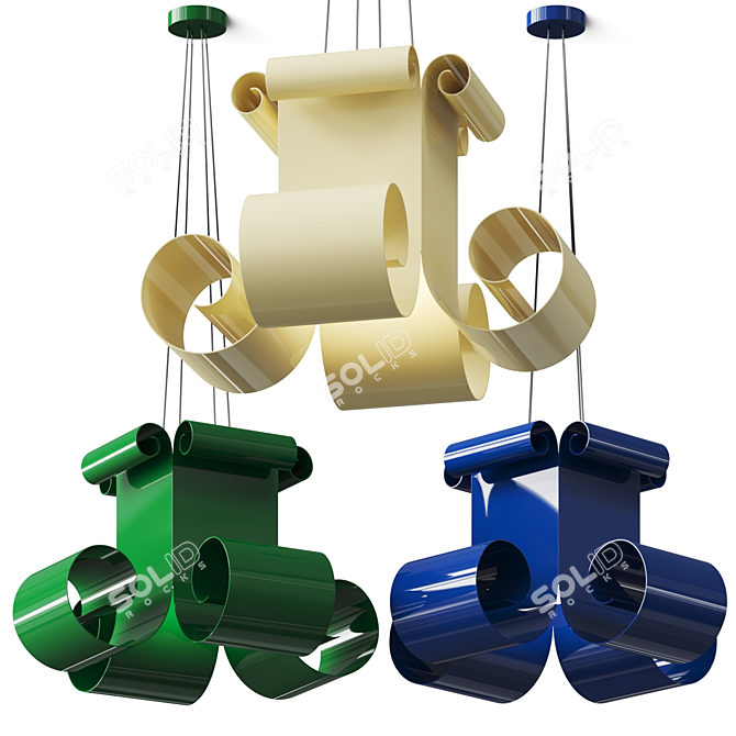 Rotating Suspension Lamp, 600mm Dimensions 3D model image 4