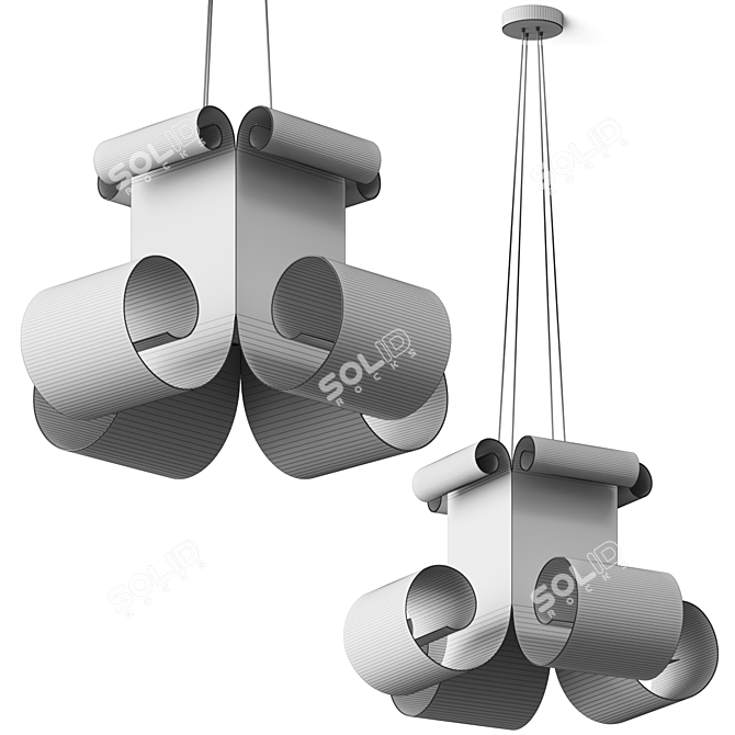 Rotating Suspension Lamp, 600mm Dimensions 3D model image 6