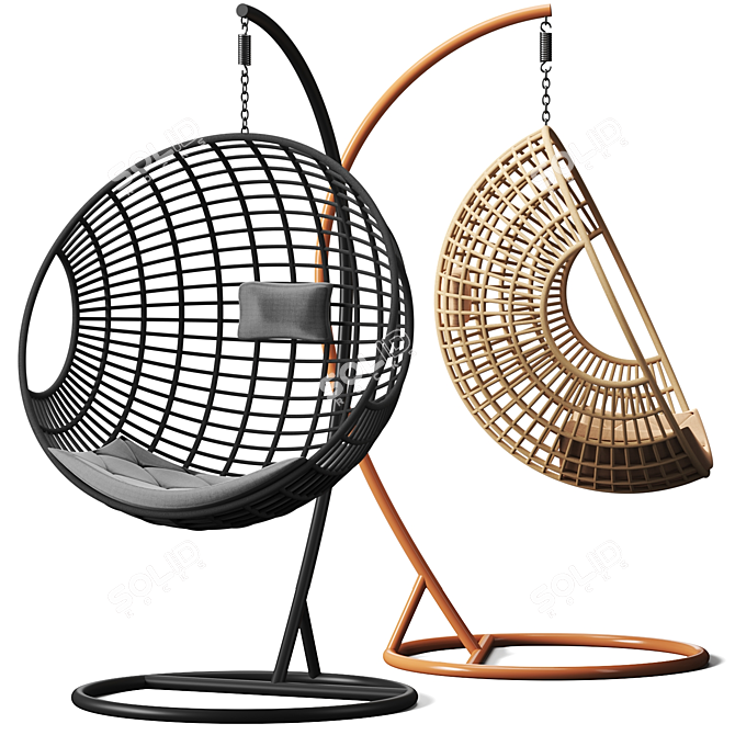 Rotating Hanging Swing Chair - 3D Models 3D model image 2