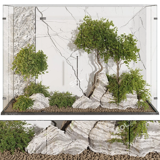 Interior Courtyard Glass Garden 3D Mesh 3D model image 1